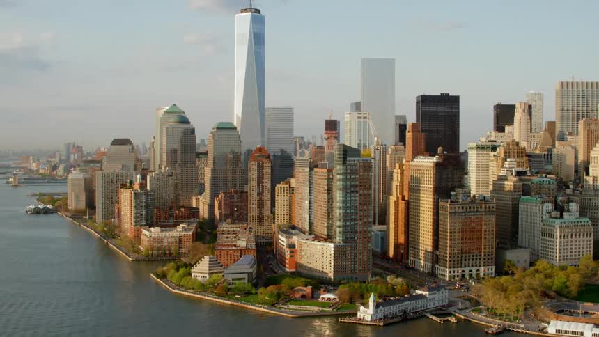 Aerial view of new york city skyline