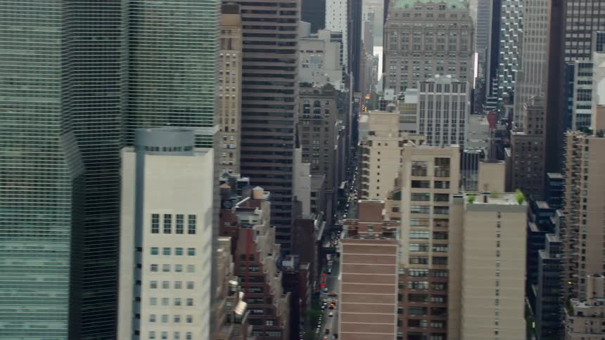 Skyscrapers rise high in a downtown area