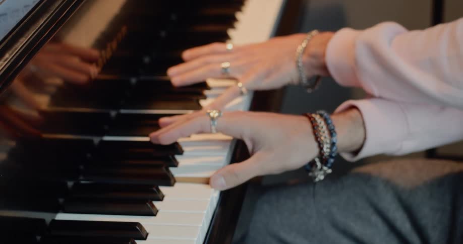 A person is playing the piano