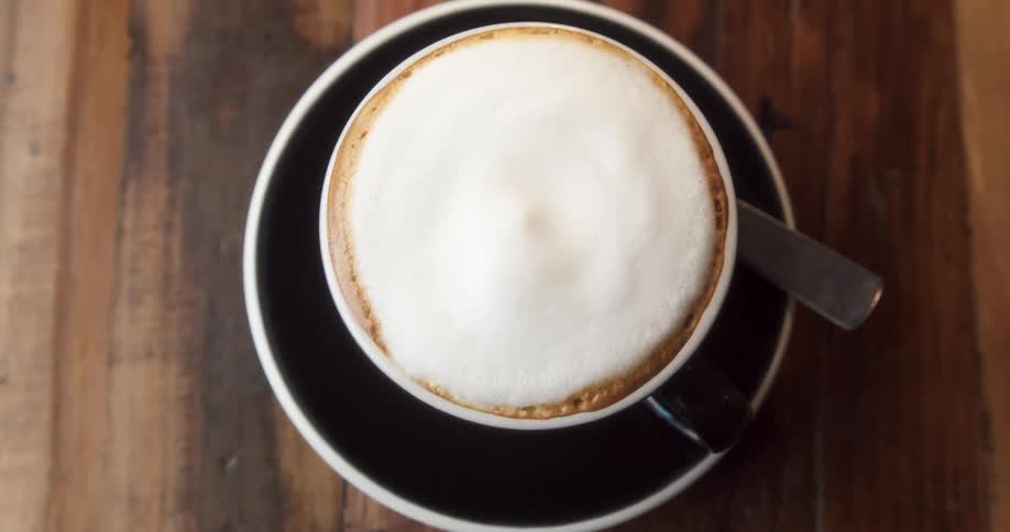 Birds eye view of a latte