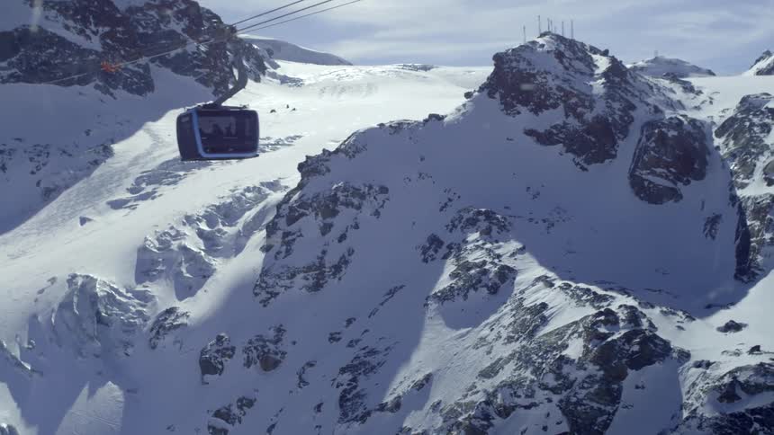 A ski lift on a mountain