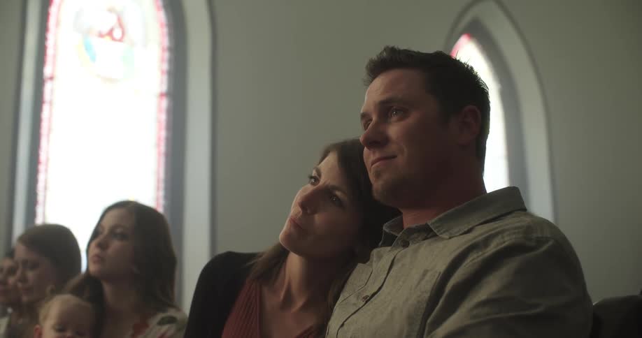 People sitting in church