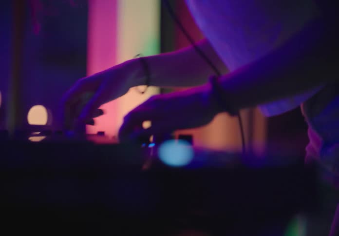 The person spins records