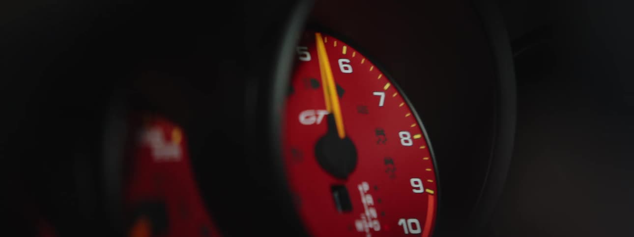 Tachometer shows rpm as vehicle accelerates