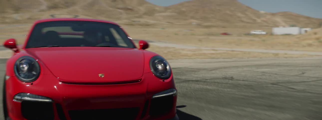 A man races his car