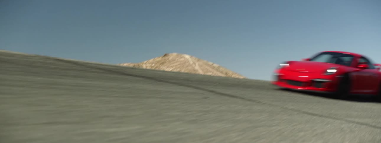A car racing around a track