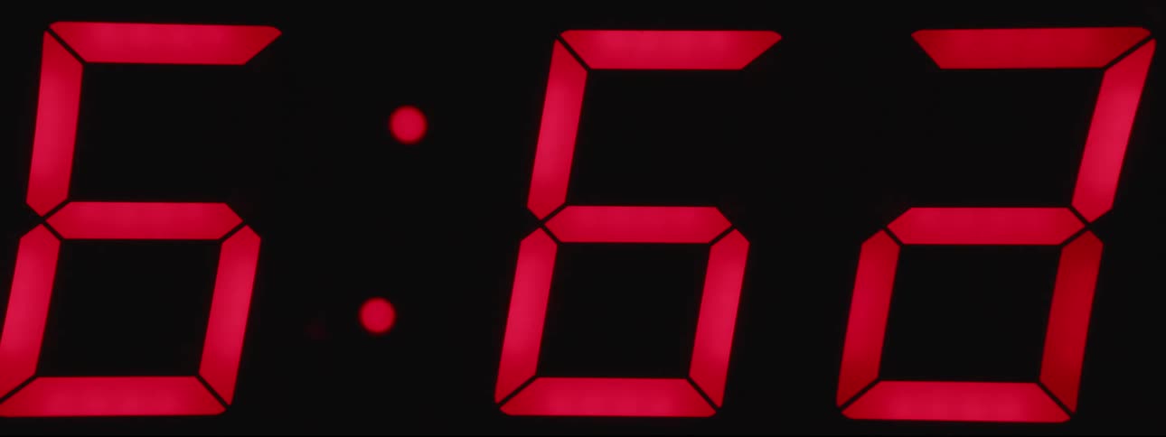 The numbers on a digital clock count upwards