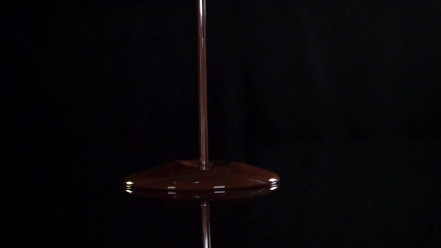 Chocolate being poured in a studio for a photo