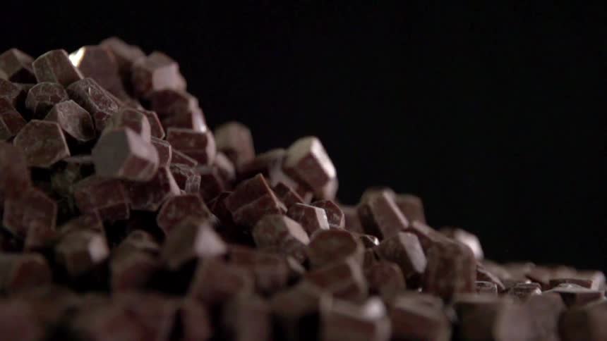 A pile of chocolate in a studio