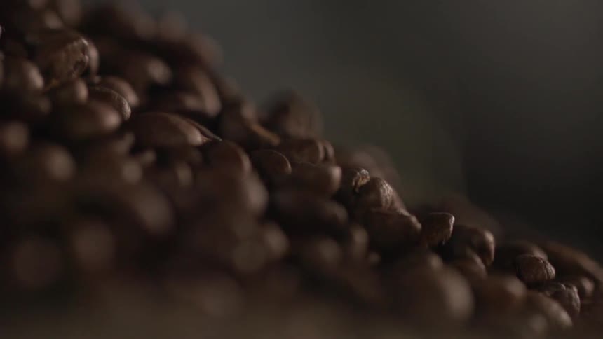 Coffee beans are on display