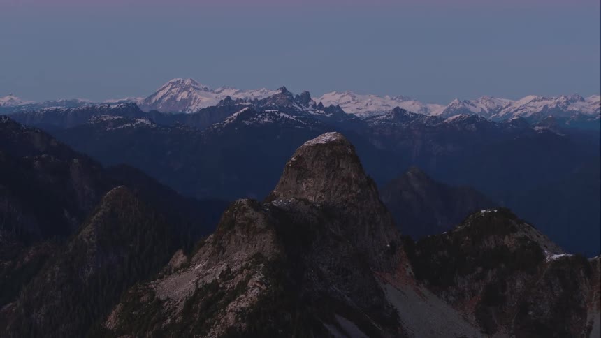 The top of a mountain range