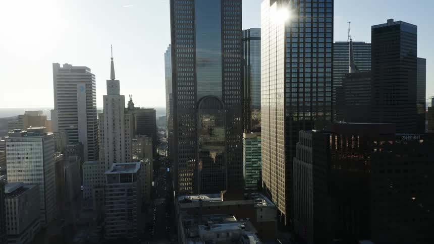 Skyscrapers and high rises make up the skyline of a downtown area