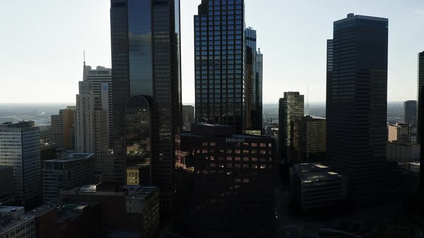 Skyscrapers and high rises make up a downtown area