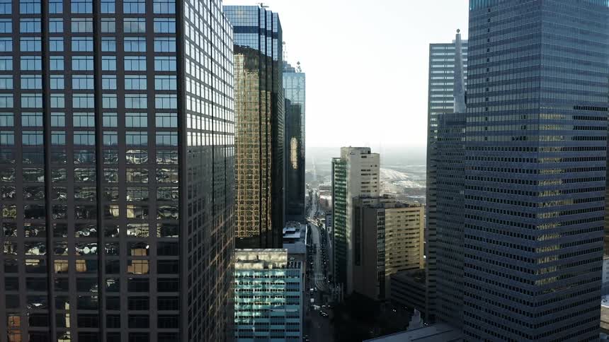 Aerial view of the city of dallas downtown at day