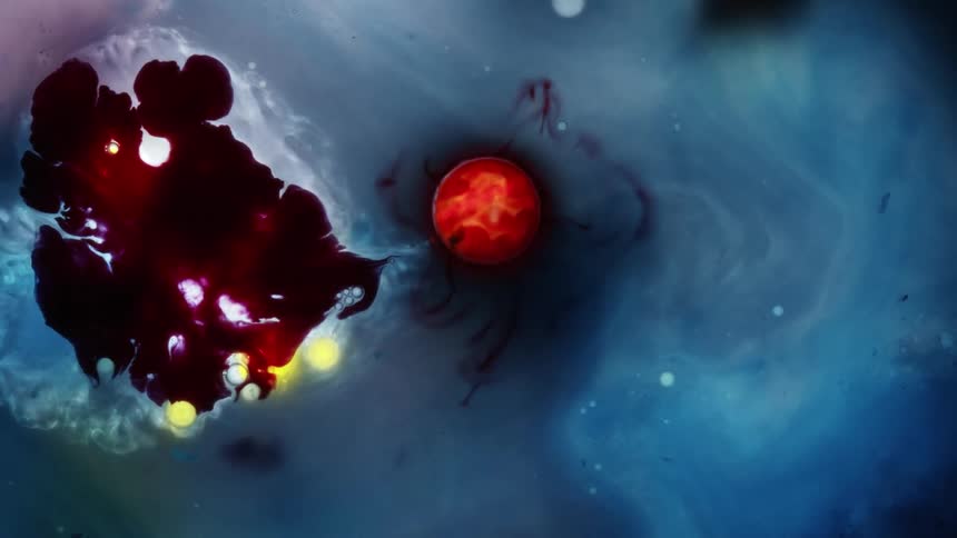 Black red blue and yellow colors that look like oil and water