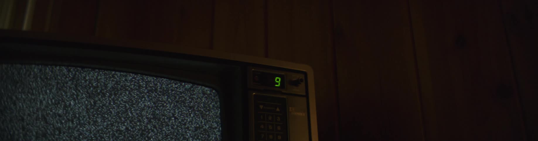 White static noise display on an old television