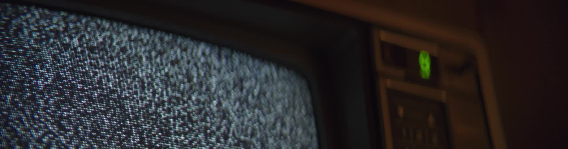 A television displays only static as the channels are changed