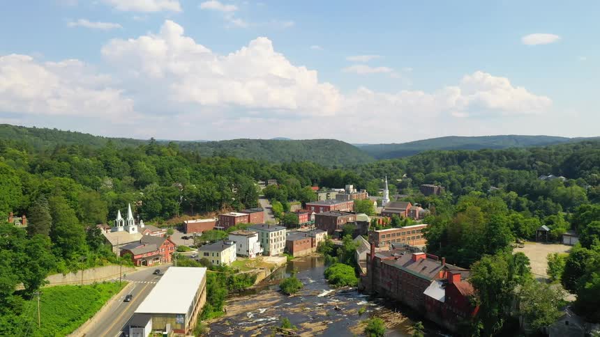 A small village nestled in a large forest