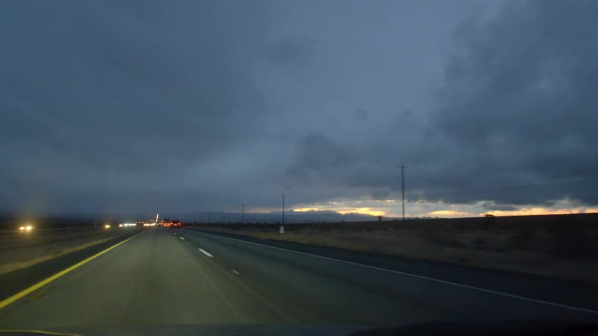 Cars driving down a highway
