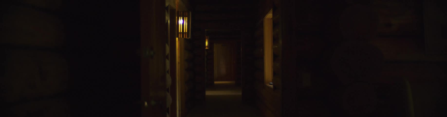 A view of a hallway is displayed
