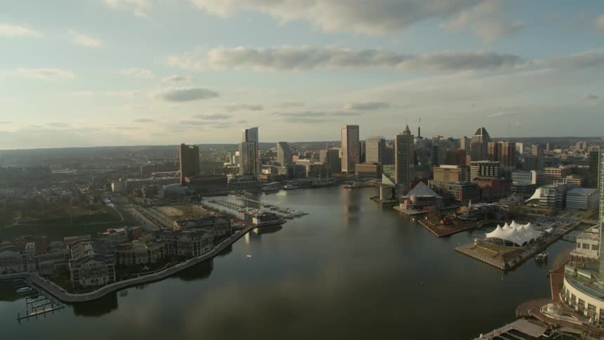 City skyline and harbor