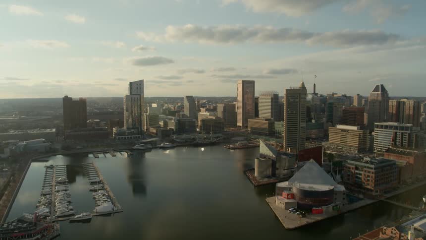 City skyline and harbor