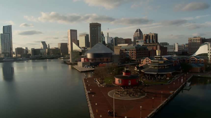 Buildings on the shoreline