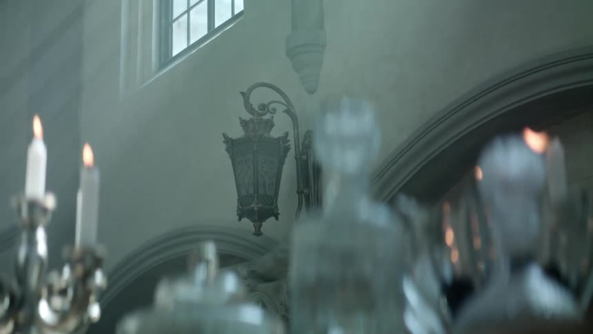 Candles burning on candelabrum or candlestick