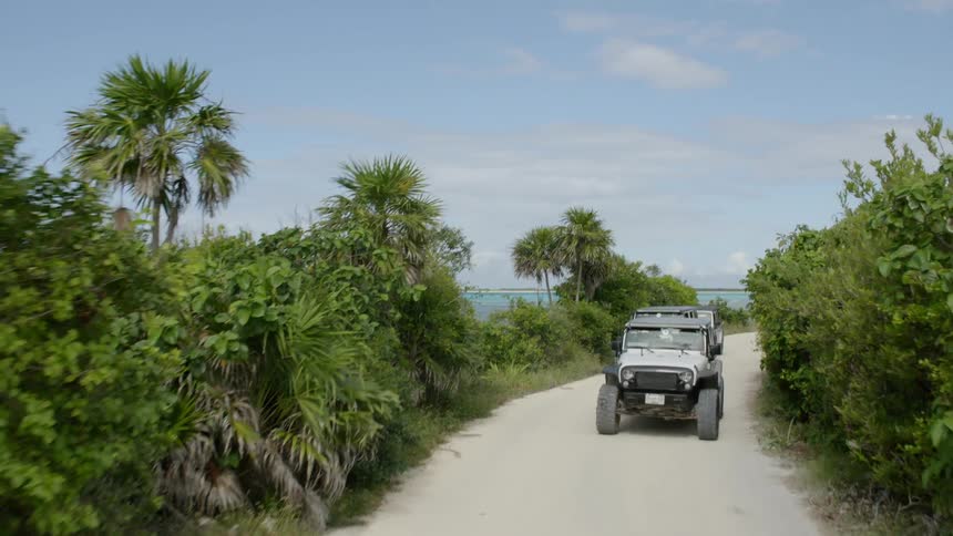 The vehicles drive on the road