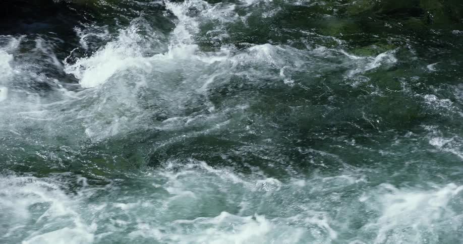 Fast flowing water in rapids