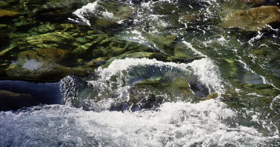 A stream with water flowing over rocks