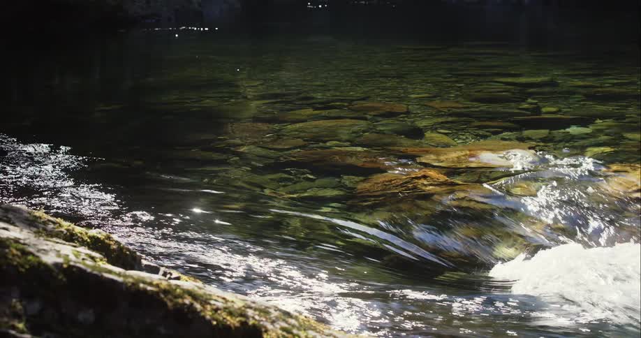 A river runs into a small rapids