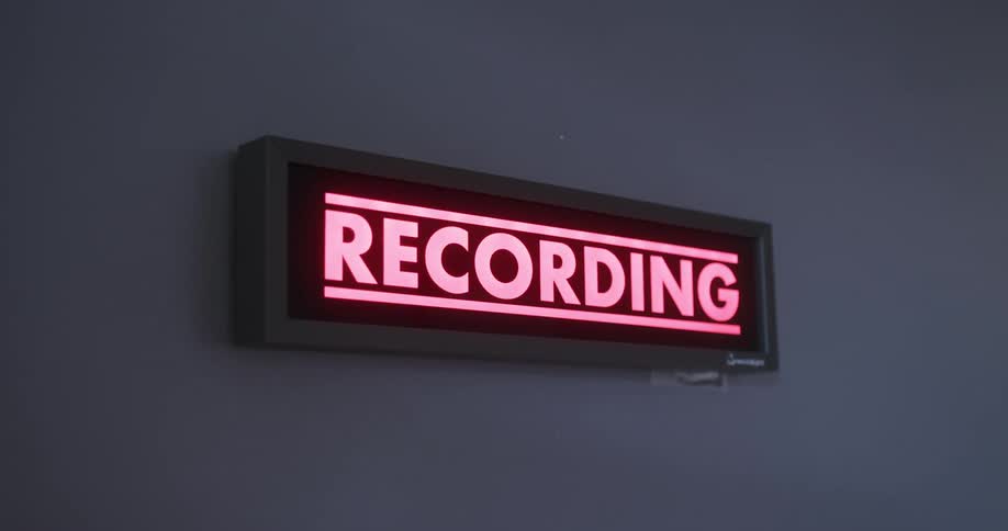 A sign in a recording studio
