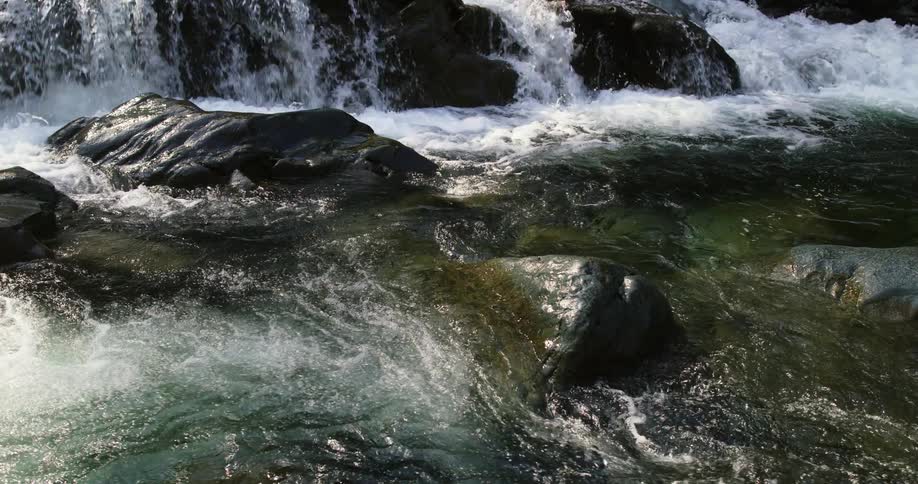 A river with waterfalls and rocks