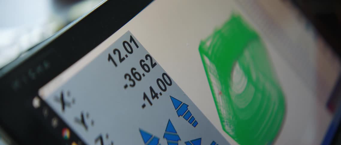 A monitor displays scientific software