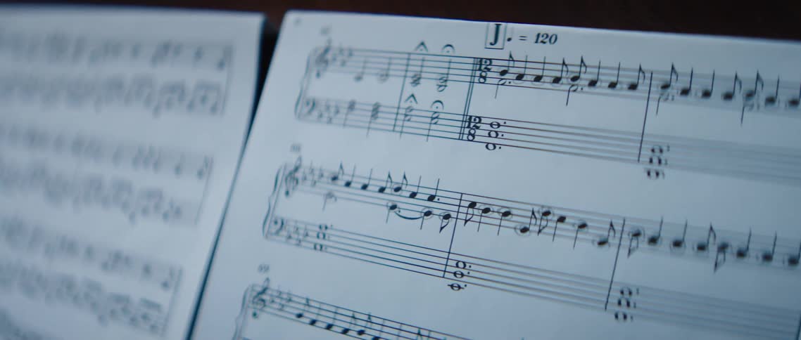 Sheet music on white paper