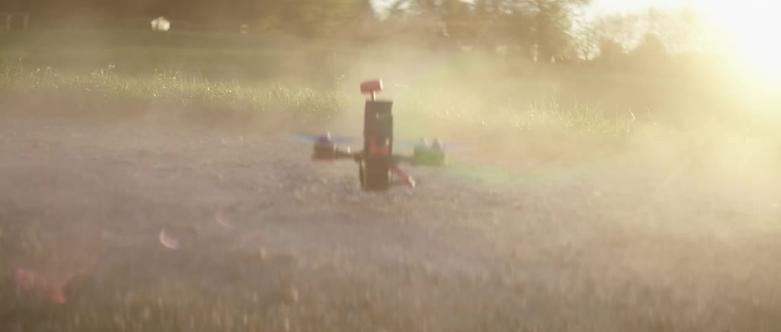 The drone lands