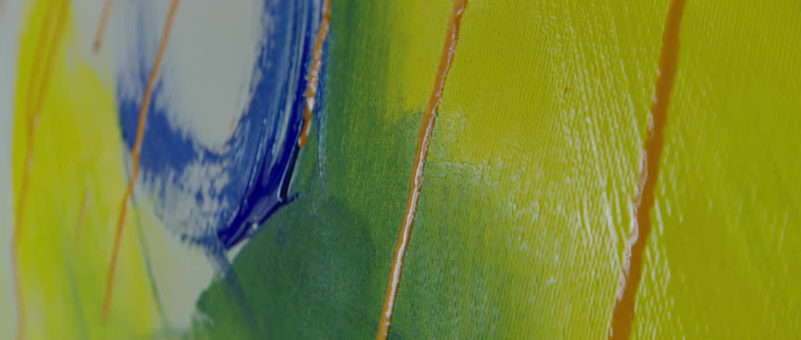 Close view of painting on canvas