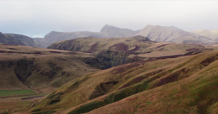 Landscape with mountain range and valleys