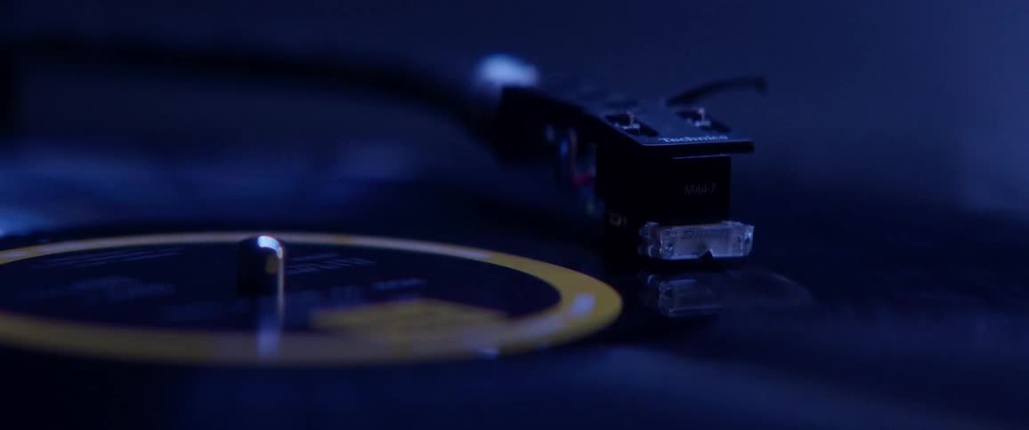 A record spinning on a record player