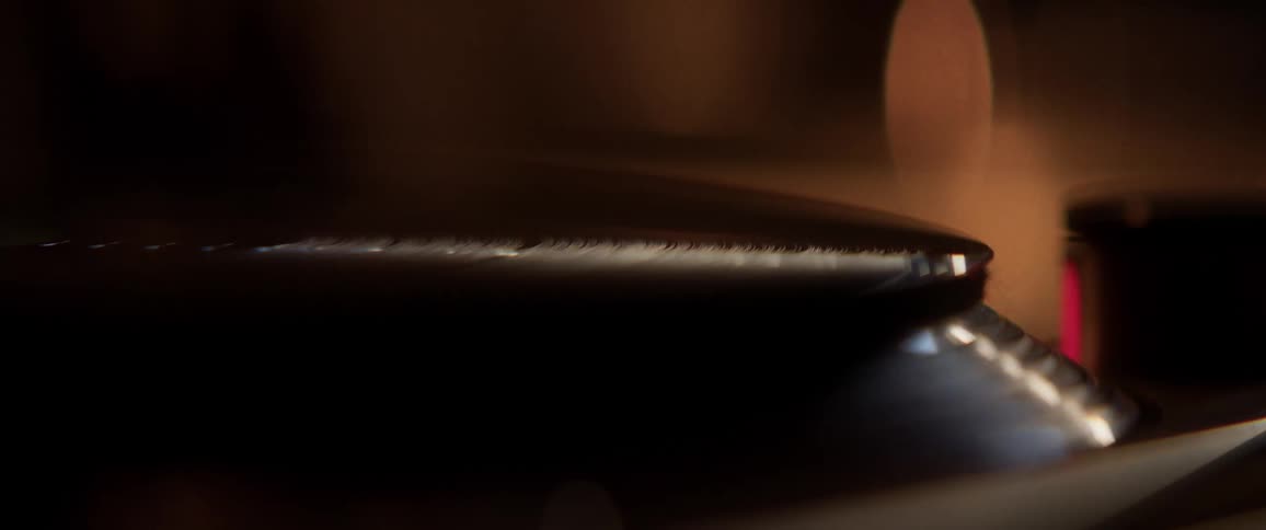 A record spinning on a record player