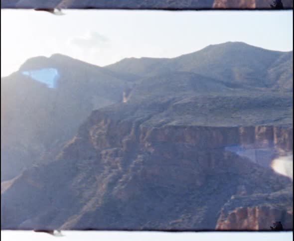 A ravine in the mountains on a sunny day