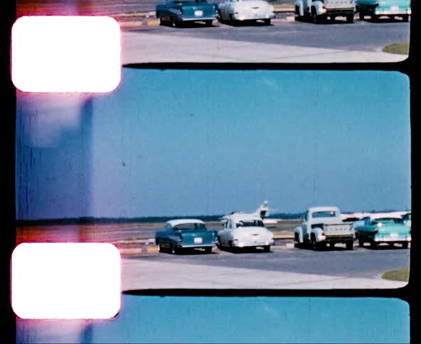 Airplanes move along the runway