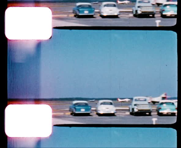 An airplane takes off at an airport