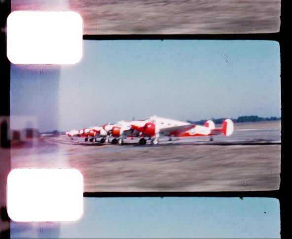 The plane takes off