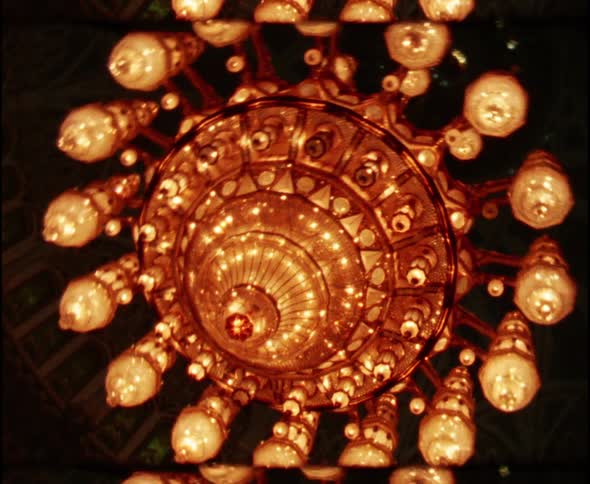A light fixture in a church