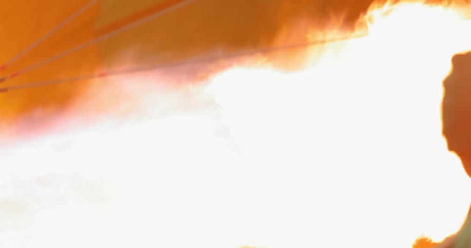 Fire is filling a hot air balloon