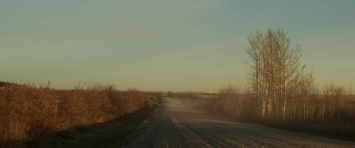 Vehicle drives on the countryside road