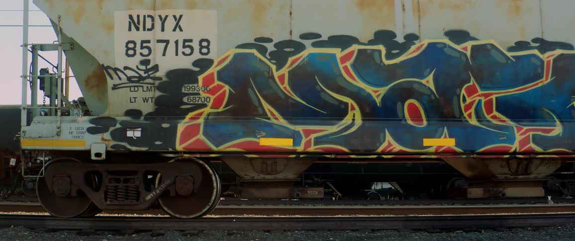 Graffiti on train car