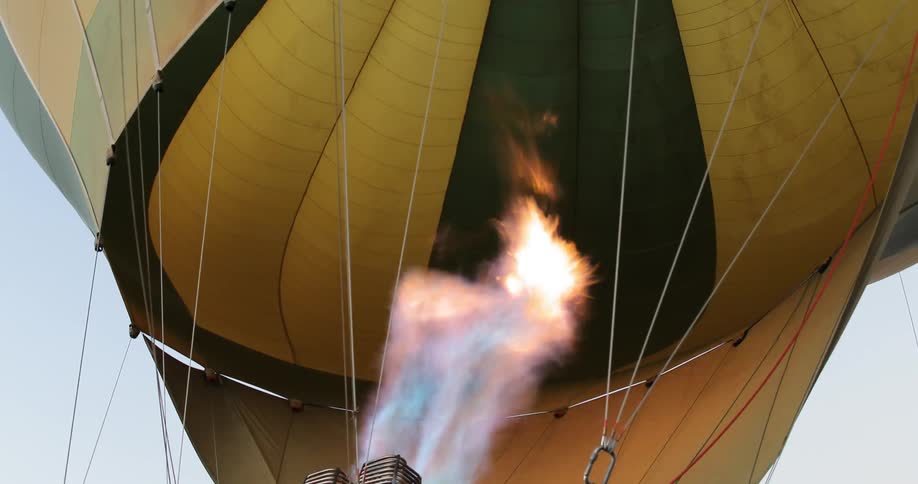A fire is filling a hot air balloon